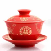 全球選品1館 生活百貨 紅色婚禮敬茶杯碗酒杯三才碗獻茶杯蓋碗喜杯喜碗喜杯龍鳳對杯
