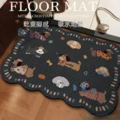 🔥臺灣出貨 矽藻泥浴室地墊 可愛卡通吸水防滑速乾 門口腳踏墊 家用廁所淋浴房 45×70cm
