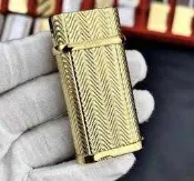 Cartier打火機！附原裝盒！說明書、波浪紋金！極新！非Zippo Dunhill Dupont