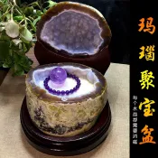 協貿國際日用品生活1館 天然瑪瑙聚寶盆紫晶洞原石黃白水晶簇招財鎮宅轉運消磁辦公室擺件
