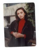 (倩105)   曾華倩  3*5 沖洗照片一張，早期圓角相片，保存還不錯!