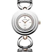 【RHYTHM 麗聲】同心圓晶鑽手鍊女錶-白x銀/34mm 送禮 禮物 推薦(L1302S04)