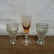 特價 WH5782【四十八號老倉庫】全新 早期 台灣製 橘色 玻璃酒杯 葡萄酒杯 30-50cc 3杯價