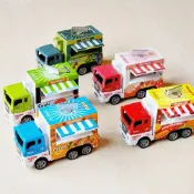 (店+)仿真餐車合金車/5款可選 PIZZA車 冰淇淋車 壽司車 漢堡應援車 1/48 模型玩具車 兒童玩具車
