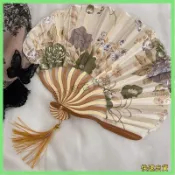 小野舖 古風扇子 精緻折扇 中國風水墨畫折疊小扇子 夏天古風扇子 古裝漢服隨身攜帶貝殼折扇 新中式扇子 演出扇子 手工扇