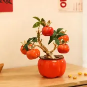 🔥🔥免運/臺灣出貨🔥🔥柿柿如意喜慶家居飾品元旦春節新年柿子客廳家居旺宅喜慶仿真花