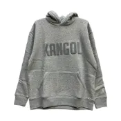 KANGOL 中性 袋鼠 灰 牙刷繡帽T 偏大 6355106812