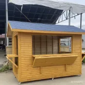 (店+)定製防腐木組裝木屋景區移動售貨亭可拆卸小木屋保安亭戶外設備房 室外簡易房 雜物房 儲物工具房 雜物間 花園雜物間