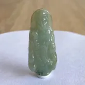 ［采霏］天然緬甸玉A貨 翡翠 冰糯種油青觀世音菩薩玉墜