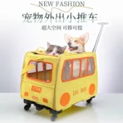 寵物小推車便捷可拆卸多貓狗外出包輕便折疊兩箱大容量拉桿包貓箱 pd6181