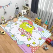 地毯⭐床邊毯 卡通地毯 客廳 茶幾 地毯 水洗 臥室海綿寶寶派大星地毯牀邊毯 家用地墊耐髒飄窗地毯隔亮防潮