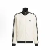 【adidas 愛迪達】adidas originals 三葉草 經典條紋復古立領外套 運動長袖外套 男女同款 奇妙白 JW0109