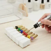 5合1碳化鎢指甲鑽頭,專業高硬度美甲工具,金色鋼配件