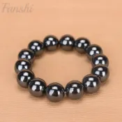 【黑膽石手鍊】男手鍊 天然巴西黑膽石磁性磁石手串磁鐵磁療石情侶手鏈