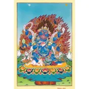 藏式六臂瑪哈嘎拉唐卡－神聖忿怒藝術