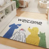 【專業訂做尺寸】 入戶門地墊家用進門防滑腳墊大門口地毯卡通絲圈蹭土門墊入門墊子