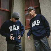 【毒】Gap 大學T 情侶款 刷毛 基本款 上衣 落肩 冬天必備 刷毛 長袖 大尺碼 長T @9689【APP下單10%回饋】
