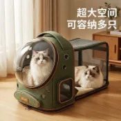 🍃優品廚境工坊🍃貓咪外出寵物拉桿箱可擴展太空艙揹包狗狗透氣大容量透明雙肩貓包🌷養寵必備🌷