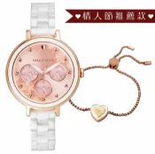 大高雄鐘錶城 RELAX TIME 情人節 LOVE愛戀系列 半陶瓷三眼腕錶 -愛戀粉 / RT-91-3 / 36mm｜樂天領券現折★全館特惠中★指定刷卡回饋10%