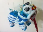 ☆灣橋洋行☆ 淺藍色底白毛 提線獅王 舞龍舞獅 過年過節精美禮物 兒童玩具生日禮物 台灣文化 布袋戲玩偶 送外國朋友