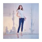 【Le Polka】合身牛仔直筒長褲-女(丹寧)