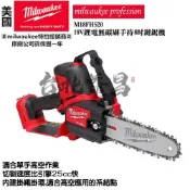 (店+)【Milwaukee 美沃奇】台北益昌 原廠公司貨 美沃奇 米沃奇 18V 鋰電 無碳刷 8吋 手持 鏈鋸機 M18 FHS20 雙5.0提版