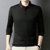 (店+)Polo衫男長袖上衣高爾夫球衫男生翻領大尺碼t恤男装上衣polo衫男