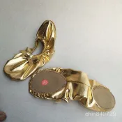 成人肚皮舞鞋子兒童軟底鞋舞蹈鞋印度舞蹈練功芭蕾金色軟底跳舞鞋 JF94