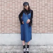 Mamamia孕婦裝 細肩牛仔吊帶孕婦洋裝 M~XL 吊帶裙 牛仔裙 吊帶洋裝 孕婦裝 孕婦裙 背心裙 [D7078]