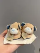 法國DOUDOU小熊安撫鞋藍色耳朵，帶吊牌尺寸約9cm，毛絨材質，手感軟糯適合寶寶安撫或送禮可郵寄不議價