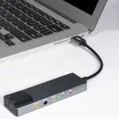 新款鋁合金USB光纖SPDIF音效卡電腦外置多功能支持AC-3 DTS 5.1聲道