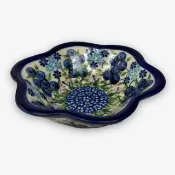 【波蘭陶】SOLO歐洲家居 正版原裝 波蘭原廠手繪 Kalich 12CM 花型深盤 點心碗 調味盤 小菜碟 藍莓果園系列