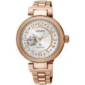 Seiko 精工錶 Lukia 4R38-01L0K(SSA826J1) 廣告款玫瑰金甜心鏤空機械腕錶/ 34mm