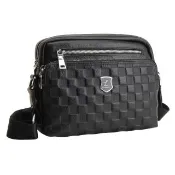【璐易寶馬】真皮編織/棋格斜背包(真皮包包 多款)