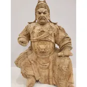 【修緣佛像文物館】1尺3身白身 關公關聖帝君 神像 佛像 神尊 神明 神桌 佛櫥 佛桌 江西小葉樟雕刻