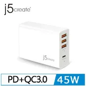 【良興購物網】j5create 4-Port USB PD3.0+QC4.0 智慧型快速充電器 JUP4263 