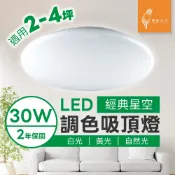 【寶島之光】台灣現貨 30W 經典星空LED吸頂燈 快速安裝 壁切三段 現代北歐風 客廳燈 房間燈 臥室燈 遙控吸頂燈