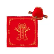 (店+)寶寶抓週禮盒+提袋 / 一歲生日用品 周歲佈置品 背景布 狀元帽 喜慶 周歲寶寶 財神帽 新年帽 裝飾【B&B幸福雜貨】