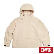 EDWIN 男款 大寬版防風連帽外套(淺卡其)