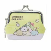 asdfkitty可愛家精品店 asdfkitty*日本san-x 角落生物黃色拿鉛筆PU皮雙珠扣零錢包-可當印章袋-日本正版商品