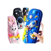 (店+)鉛筆盒 兒童鉛筆盒 3D立體 拉鍊鉛筆盒 卡通 文具盒 筆袋 可愛鉛筆盒 太空人 兔子 筆盒 動物 獎品