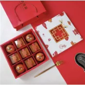 Z🥮台灣現貨🥮《2026中秋9格仙鶴翻蓋盒》新年手作送禮禮盒 天地蓋盒 餅乾 糖果 牛軋餅 雪花酥 喜慶包裝盒