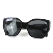 【DOKODEMO】Prada SPR 19Z-F 標誌亞洲版太陽眼鏡，黑色，尺寸 56□16 145cm，附鏡盒，義大利製造，品相極佳
