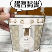 隔日到貨【奶白色】全新Coach  奶白色/紫色/棕色/草苺抽繩迷你水桶包