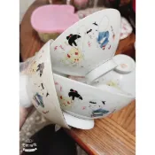 全新絕版 早期大同磁器 日式彩繪鄉村系列京平童子碗 昭和風飯碗 湯碗 復古懷舊老物件 骨董瓷碗 擺飾拍攝道具 #大同瓷器