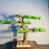 高端品質🎁免運🚚 杜鵑根實木支架 迎客鬆造型 鸚鵡小鳥站架 鸚鵡站架