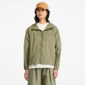 【Timberland】女款灰綠色寬版多功能防曬外套(A42CF590)