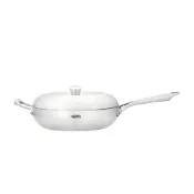 【THERMOS膳魔師】鈦健康蘋果原味鍋_SANT系列_單柄附耳平底鍋28cm SANT-F28