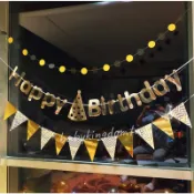 👑現貨【生日帽生日拉旗】生日字母 生日快樂拉旗 派對佈置 生日帽 生日派對 週歲佈置 布條 掛旗 慶生道具 生日驚喜