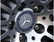 現貨-BENZ賓士藍黑稻穗款鋁圈蓋輪圈蓋  C300 E250 s320 A180 GLA CLK w211 w204